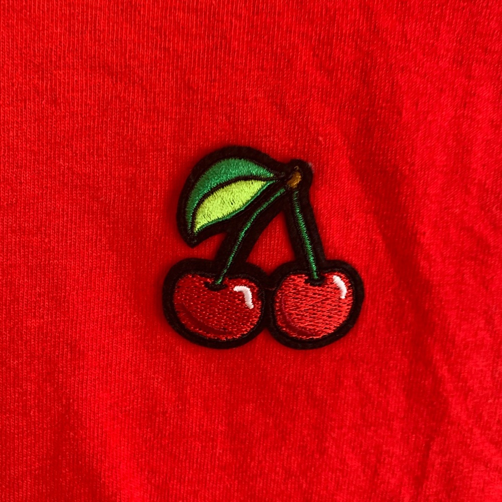 Cherry Patch Long Sleeve Crop Top